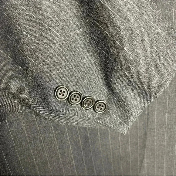 Ralph Lauren Gray Charcoal Wool Stripe Blazer Sport Coat Size 58 L - Picture 3 of 7